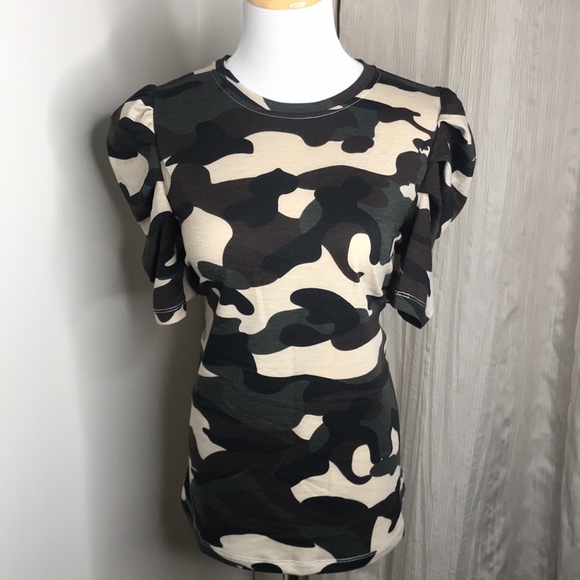 Urban Outfitters Tops - SOLD NWT Camo Puff Sleeve Terry Top M